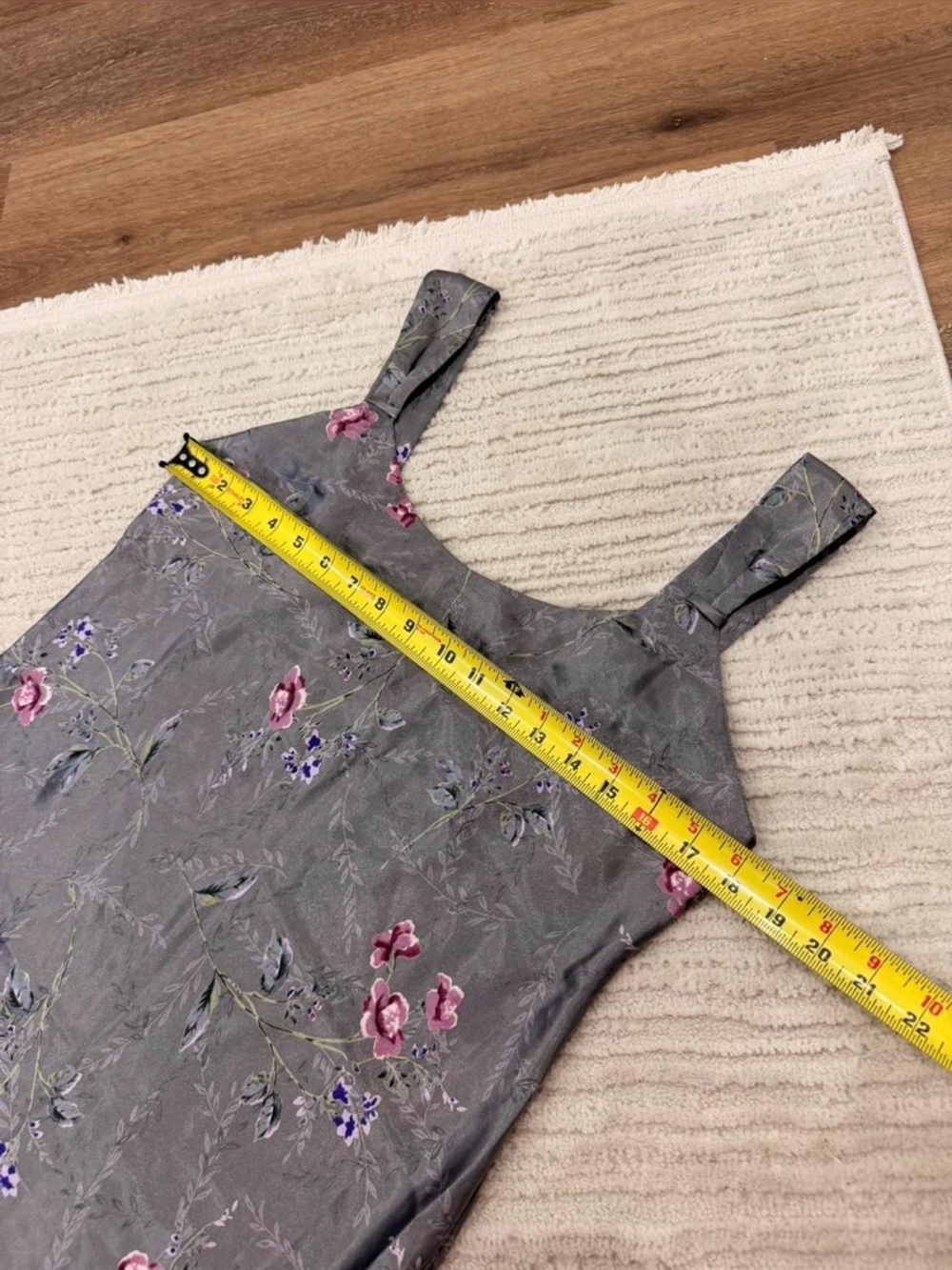 Vintage Versailles Floral Satin Mini Slip Dress - Picture 6 of 6